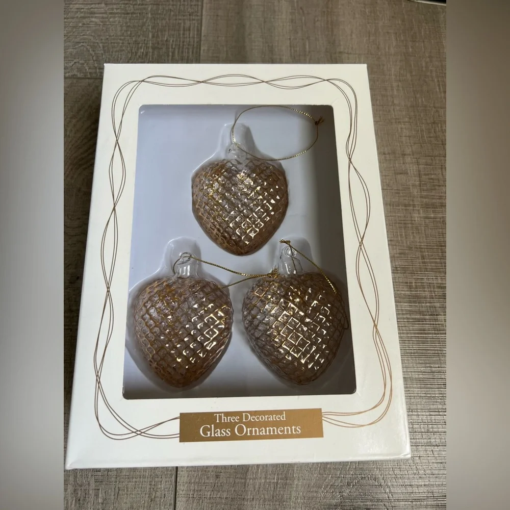 Vintage Dayton Hudson Glass Heart Christmas Tree Ornaments